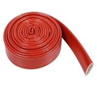 Gaine de protection thermique, gaine en fibre de verre, gaine coupe-feu en fibre de verre enduite de silicone, 1 m, diverses spécifications, rouge(100mm)
