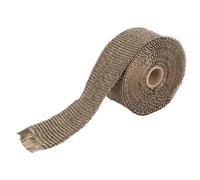 Gaine de Tuyau Ignifuge, Isolation Thermique Anti-brûlure, Ruban en Fibre de Verre, Protection de Conduit de Cheminée avec 2 Clips pour Tuyaux D'échappement de Moto, 500 X 5 Cm