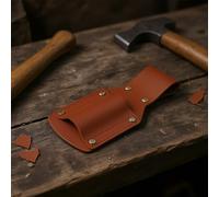 Gaine en cuir pour hache - Pochette à outils pour marteau avec boucle en métal - 17 x 9 cm - Étui de taille portable pour travail en plein air et en haute altitude (marron)