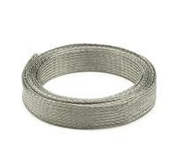 Gaine en cuivre tressée Extensible de 1 à 20 mètres, Largeur 2 à 28 mm, dénudeur de Fil de Signal, Gaine métallique pour Blindage des interférences de câbles(Tinned Copper,4mm-20 Meters)