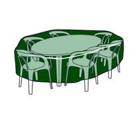 Gaine En Polyéthylène - Couvre Table Circulaire Et Chaises Hautes - Ø 325cm - Vert Multicolore