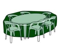 Gaine En Polyéthylène - Couvre Table Circulaire Et Chaises Hautes - Vert Multicolore