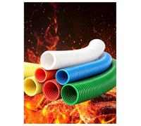 Gaine Flexible en PP ignifugée, Protection câbles, Multi Couleurs | Manchon de fil électrique multicolore, tube de protection for le routage câbles industriels(Blue,Open OD 5.45cm/L 25m)