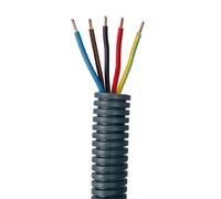Gaine ICTA couleur grise préfilée 20G 5G1,5 BMNRJ - Couronne 100 m - Bleu Marron Noir Rouge vert/Jaune - JANO - 2436