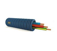 Gaine ICTA préfilée 3x2,5 mm² Ø 20 mm H07V-U bleu-noir-vert/jaune - couronne 100 m PM PLASTIC MATERIALS