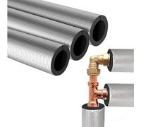 Gaine isolante en aluminium pour tuyaux, Tube de mousse d'isolation tuyau pré-fendu papier d'aluminium 3 pièces tailles multiples(ID219mm/THK50mm)