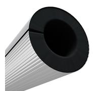 Gaine isolante en aluminium pour tuyaux, Tuyau d'isolation en papier d'aluminium caoutchouc auto-adhésif noir, plusieurs tailles(ID48mmxT20mmxL95cm)
