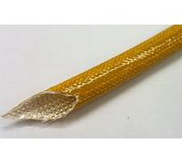 Gaine isolante en fibre de verre et silicone, diamètre 6 mm, jaune, haute température 260 °C, isolation électrique 1500 V, 10 mètres