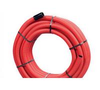 Gaine Janoflex annelée rouge diamètre 40mm couronne de 50 mètres - ELYDAN - 2128