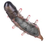 Gaine Pénis Stimulante à Picots 3D - Prolongateur d'Érection avec Massage Intense,Extenseur Pénien,Renforce les Sensations et Durée,Jouet Sexuel Adulte pour Homme et Couple (Noir)