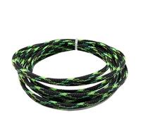 Gaine pour câbles Manchon de câble tressé Extensible 2/10 m 2/4/6/8/10/12/14/16/20/25/30/40 mm, Gaine Protection Fil en Nylon Isolant pour Organisation et Gestion(Black UV GN YL Cross,16mm,2 Meters)