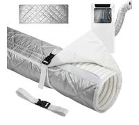 Gaine pour Tuyau de Climatisation, Isolant Tuyau Climatisation, avec 3 Sangles Réglables, Protecteur Thermique pour Tuyaux de Climatisation Maison Camping-Car Automobile