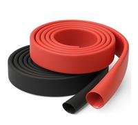 Gaine thermorétractable 12,7 mm Ø, 3:1 avec colle, double paroi, étanche et résistante à l'abrasion - 2 m Rouge et 2 m Noir