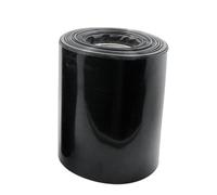 Gaine thermorétractable 1M/2M/5M, manchon de câble en PVC bleu/noir for 18650-Flexible et Durable(Black,160MMx1M)