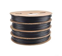 Gaine thermorétractable 2:1 - Rapport de rétrécissement - 200 m - En polyéthylène - Noir - Pour l'électricité - Industrie - DIY - Isolation contre la rouille - 1,5-4 mm (3 mm - 200 m)