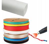 Gaine thermorétractable blanche 10 mm - 1 m | Rapport de rétraction 2:1 | Paroi mince et retardateur de flamme | Pour l'électricité et l'automobile