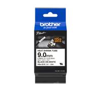 Gaine thermorétractable Brother HSe-221E / HSE221E, noir sur blanc, 9,0 mm x 1,5 m
