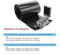 Gaine thermorétractable en PVC de 1 mètre for batterie 18650, largeur 29,5 mm à 300 mm, film de protection isolé, boîtier au lithium, manchon de câble, noir(Width 140mm Dia 88mm,2 meters)