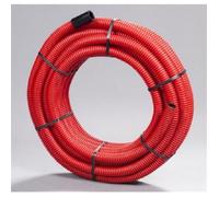 Gaine TPC annelée - Diamètre : 40 mm - Couleur : ROUGE - Rouleau de 50 m