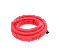Gaine TPC annelée-lisse rouge EDF Ø90 en 25m avec tire-fil