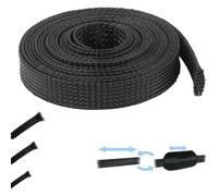 1M GAINE TRESSÉE EXPANSIBLE EXTENSIBLE NOIR POLYESTER 3mm 5mm 8mm 12mm 18mm 30mm 50mm FAISCEAU ELECTRIQUE AUTO MOTO SCOOTER VOITURE (18mm (de 18 à 28mm))