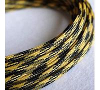 Gaine tressée Extensible pour câbles, Gaines de câble en Peau de Serpent, Fil tressé Extensible en Pet, 10M, Multicolore 3-16mm(Black Yellow,12mm)