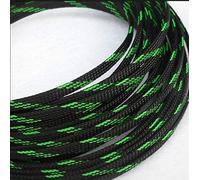 Gaine tressée Extensible pour câbles, Gaines de câble en Peau de Serpent, Fil tressé Extensible en Pet, 10M, Multicolore 3-16mm(Black Green,10mm)