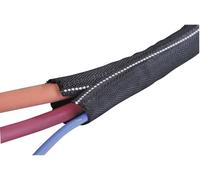 Gaine tressée HellermannTyton Twist-In-FR 08 170-01101 noir, blanc polyester 5 à 8 mm Marchandise vendue au mètre