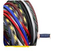 Gaine tressée Multicolore isolée en Pet, 5M, 2mm - 40mm, Gaine de câble Extensible, Tube Maille Nylon Ignifuge(Black White Pink,16mm)