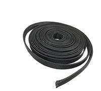 Gaine tressée noire en maille serpent PET - Gaine tressée ignifuge for la protection des lignes de données(3 METER*30 MM)