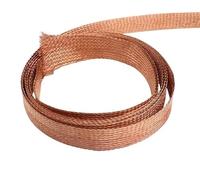 Gaine tressée pour câbles, Manchon tressé en cuivre étamé 1M, Bouclier Audio Multicolore à Gaine métallique Extensible de 4 à 28mm(Golden,10mm)
