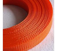 Gaine tressée pour câbles, Tailles Multiples Extensibles d'enveloppe de Fil tressé à Haute densité Multicolore de Douille de câble d'animal FAMILIER(Orange,4MM*10M)