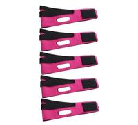 Gaine Visage Anti Double Menton 1 à 5 masques lifting visage en forme de V, raffermissant et amincissant, bandage for le menton les joues(Red-5Pcs)