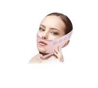 Gaine Visage Anti Double Menton Bandage amincissant for le visage for femmes, ceinture de lifting du, modelage la ligne en V, rehaussement des joues et menton, sangle beauté, outils soins(Pink 2)