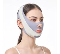 Gaine Visage Anti Double Menton et Masque Lifting V-Face Réutilisable, Bandeau de Levage Visage en Soie Glacée avec Graphène, Ceinture de Massage pour Affiner le Menton et l'Ovale, Ajustable
