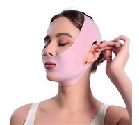 Gaine Visage Anti Double Menton Masque de sommeil ajustable et respirant for sculpter le visage, bandage amincissant élastique en V, outil soins la peau