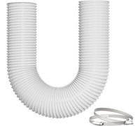 Gaine VMC 100mm x 5m, 5 Couches Renforcées, Isolation Thermique et Acoustique, Longueur Ajustable, Sans Odeur, avec Colliers - Idéal pour Ventilation et Système d'Évacuation, Blanc