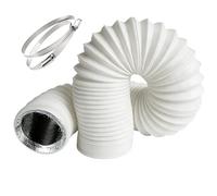 Gaine VMC Antidéchirure 100mm x 2.5m, 5 Couches Isolantes pour Réduction du Bruit et Isolation Thermique, Longueur Réglable Sans Odeur, pour Ventilation, Évacuation d'Air (blanc, 100mm*2.5m)