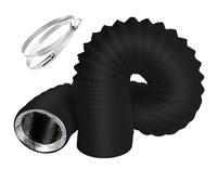 Gaine VMC Antidéchirure 125mm x 3m, 5 Couches Isolantes pour Réduction du Bruit et Isolation Thermique, Longueur Réglable Sans Odeur, pour Ventilation, Évacuation d'Air (noir, 125mm*3m)