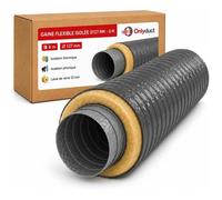 Gaine VMC Isolée 125mm 6m - Laine de Verre 25mm - PVC Sans Phtalate - Conduit Flexible Simple et Double Flux - Tuyau Ventilation