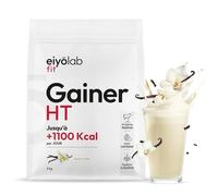 GAINER HT | 2 Sources de Protéines Natives + 2 Sources de Glucides + MCT | Gainer Prise de Masse Musculation | Whey + Caséine + Maltodextrine + Psyllium | Boisson Shaker Goût Chocolat | 2 kg | Eiyolab