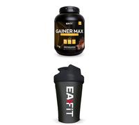 Gainer max chocolat 1,1kg + shaker noir avec mélangeur en acier - EAFIT marque française