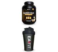 Gainer max vanille 1,1kg + shaker noir transparent avec mélangeur en acier - EAFIT marque française