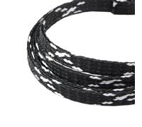 Gaines de câbles électriques 1/5/20/50M Gaine tressée expansée Fil de Coton PP 4 8 12mm Enveloppe Fil Souple Câble isolé Protection Ligne Harnais câble(Black White Black,4mm,5 Meters)