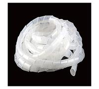 Gaines de Câbles,Gaine Cable Informatique 1roll Wilding Winding Wipe Blanc/Noir Tube À Manches en Spirale PE 4mm-30mm Tuyau De Plaie Protection Contre La Flamme(White,14mm 6Meters)