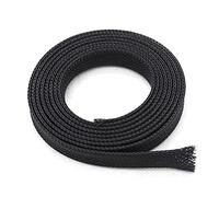 Gaines de Câbles,Gaine Cable Informatique 5m / 10m Noir Pet Braid Breving Diamètre Câble Isolé Données De Protection Tube en Nylon Ignifuge(5 Meters,70mm)
