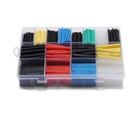 Gaines thermorétractables 580 pièces avec boîte de rangement, assortiment de tailles multiples (1,0 à 10,0 mm) pour isolation et protection des fils, matériau EVA ignifuge, 5 couleurs