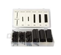 Toolland Assortiment de gaines thermorétractables HAS07 Noir 1 set