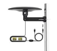 GAINFI Antenne TV numérique omni directionnelle pour Smart TV longue portée, meilleure antenne TV HD 4K transparente pour grenier, camping-car, caravane, amplificateur, câble coaxial de 9,8 m