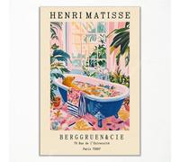 GAINOW Toile Vintage Henri Matisse Imprimer Drôle Salle de Bain Motif Animal Phoque Mignon Baignoire Dopamine Rose Décor Mural 30x40cm